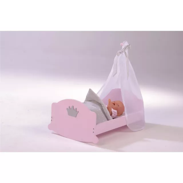 Roba Kids Puppenwiege mit Textilien und Himmelstange Prinzessin Sophie