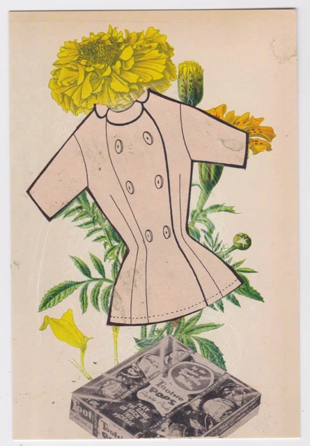 Mail Art David Greenberger "Virginia Get Serious" original collaged postcard '23