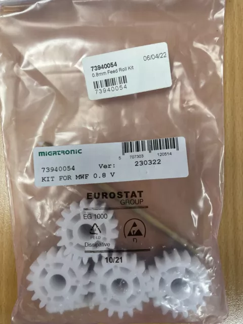 RULLO DI ALIMENTAZIONE ORIGINALE MIGATRONIC 73940054 - Kit completo blu per scanalatura a V 0,8 mm