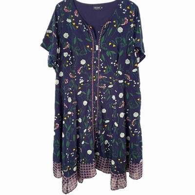 Liza Luxe Short Sleeve Fit & Flare Floral Dress Sz 3X