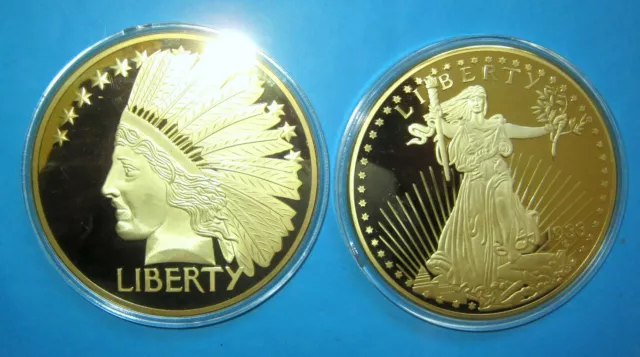 2 Stck.  Giganten  Liberty - Münzen / Medaillen ,  Durchmesser 10 cm !