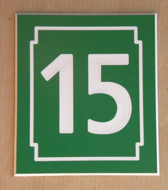 plaque ou etiquette numero boite aux lettres - vert 60x50mm