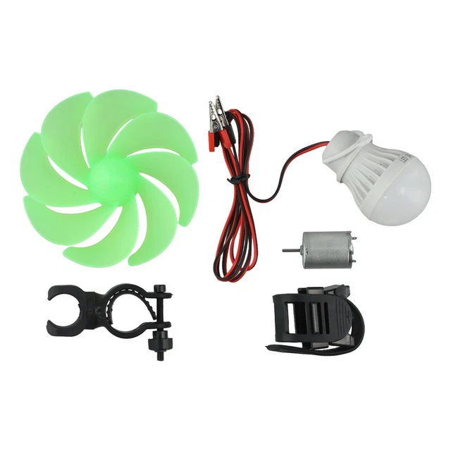 CWOQOCW Mini Lame De Moteur D'éolienne Avec Ampoule à Monter Soi-même, Générateur D'énergie Alternative Avec LED