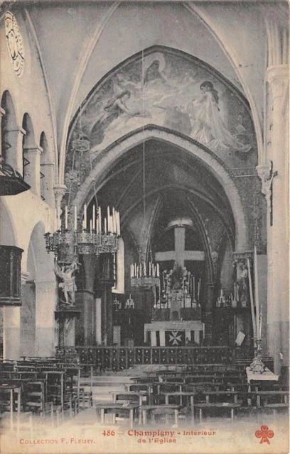 Cpa 94 Champigny Interieur De L'eglise