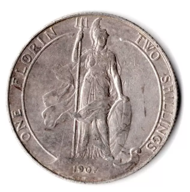 1907 Edward VII Florin, Silver (.925) 11.3g 28.5mm. Collectable Grade