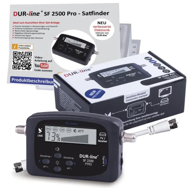 Dur-Line SF 2500 PRO Digital LCD Satfinder SAT Finder Messgerät LNB Signal HD 4K