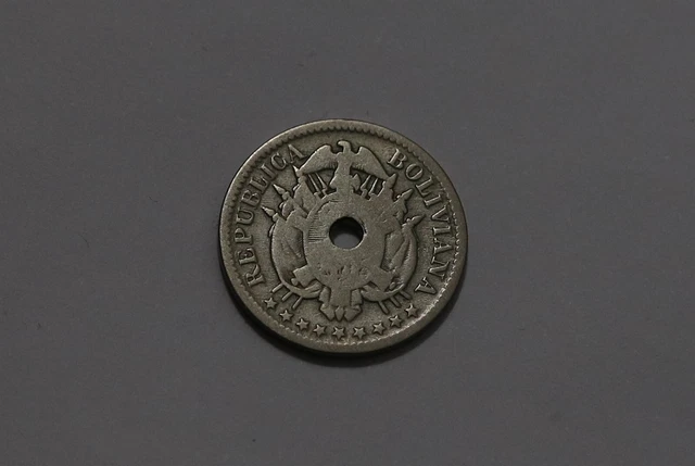 🧭 🇧🇴 Bolivia 5 CENTAVOS 1883 SHARP DETAILS B58 #Z8048