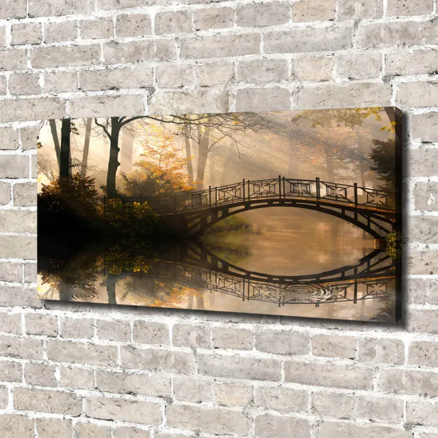 Leinwandbild Kunst-Druck 140x70 Bilder Landschaften Alte Brücke Herbst