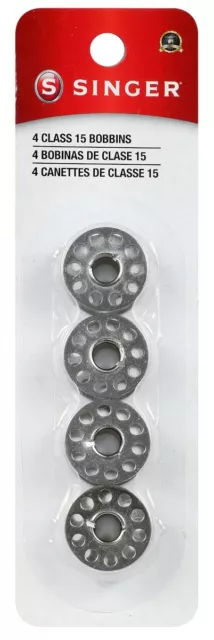 Singer Metal Class 15 Bobbins-4/Pkg
