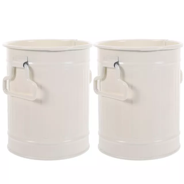 2pcs Mini Metal Buckets with Handle for Desktop or Flower Pots 3