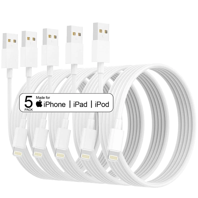 Iphone Charger [Apple Mfi Certified] 5Pack 10FT Long Lightning Cable Fast Chargi