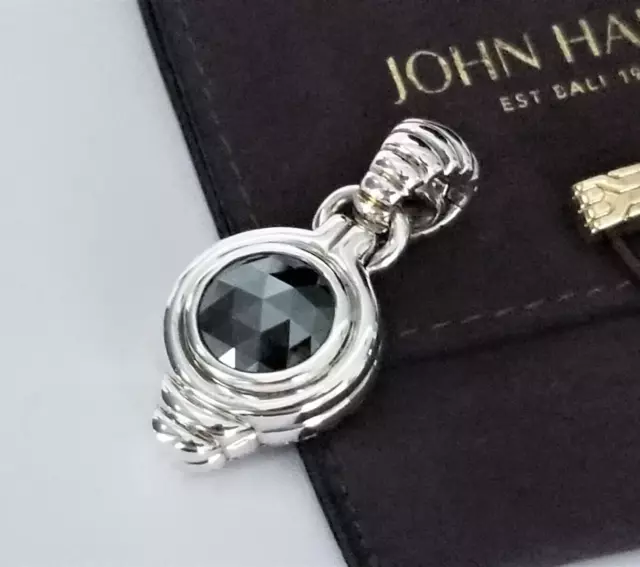 JOHN HARDY - RARE - Large Bedeg Sterling Silver Hematite Pendant - Pristine!