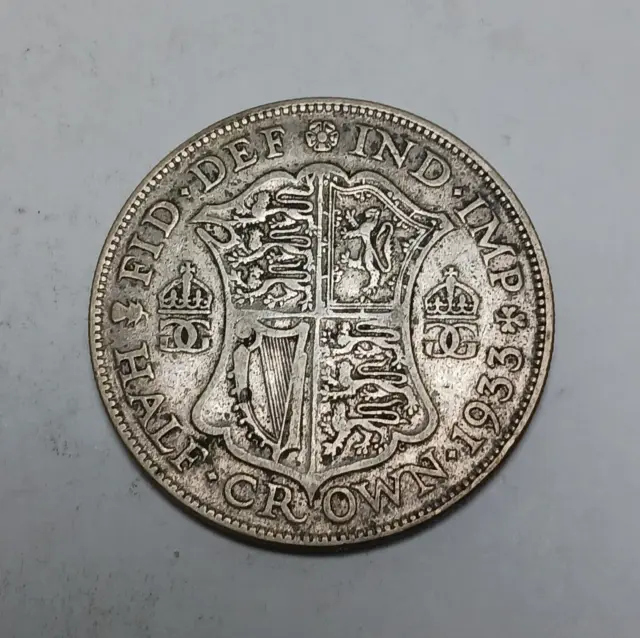 1933 Great Britain 1/2 Crown - Silver Coin - George V - Half Crown