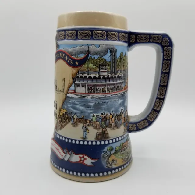 Great American Achievements Vintage 1989 River Steamboat Miller Beer Stein Mug
