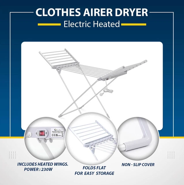 ELECTRIC CLOTHES DRYER 15Kg Indoor Wet Laundry Warm Air Drying Powerdri 79.95 PicClick UK