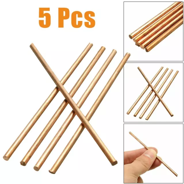 Industrial Copper Rod Brass Rod 100mm Length 4mm Diameter 5 Pcs Copper Metal Rod 2