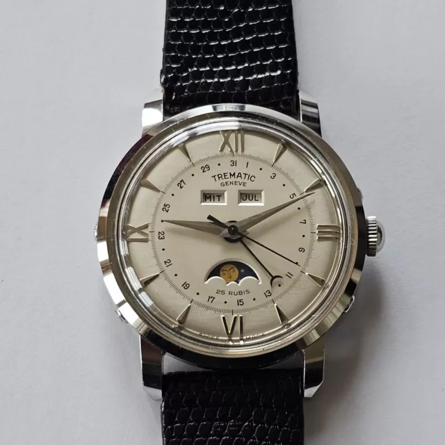 Trematic Geneve-Automatic-Triple Date Moonphase-Acciaio-Oversize (37 Mm)-N.o.s. 2