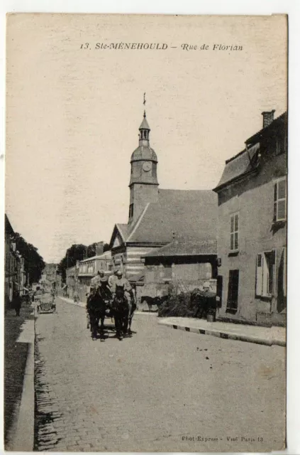 SAINTE MENEHOULD - Marne - CPA 51 - la rue de Florion 9 - military coupling