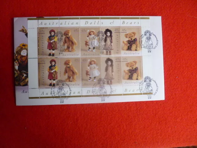 Australian Dolls & Bears Sheetlet Of 10 On  Fdc