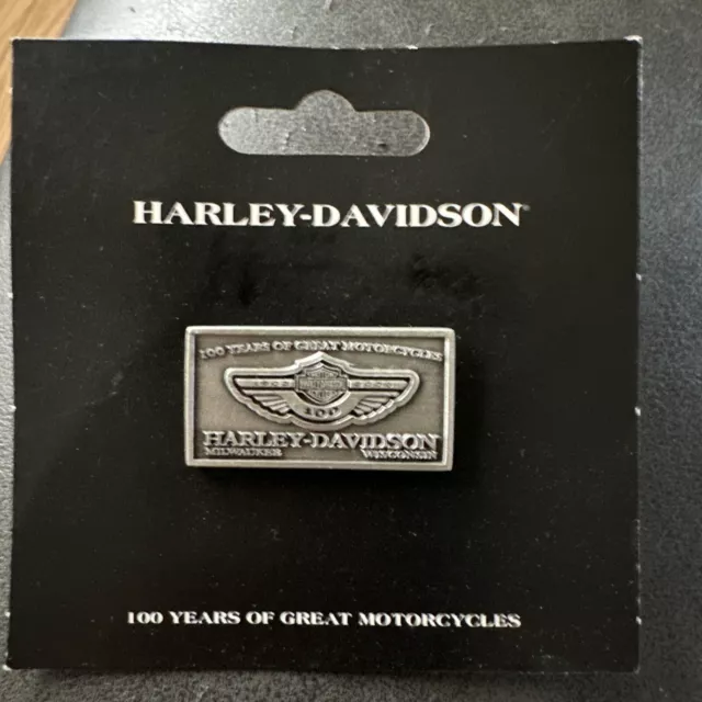 Harley Davidson 100th Anniversary Pewter Pin - New on Card