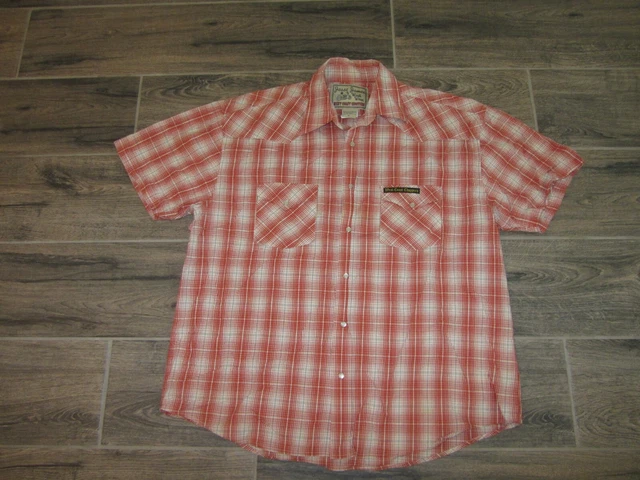 Jesse James Work Wear Orange County Chopper Orange Plaid West Coast Shirt XL