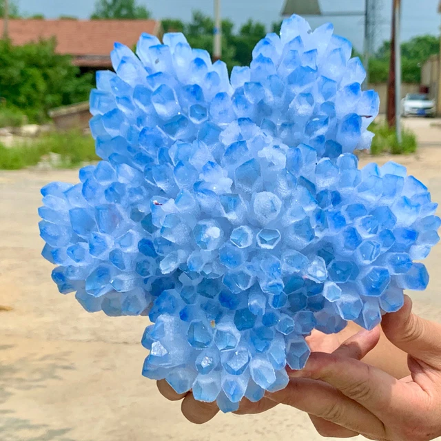 7.3LB New Find sky blue Phantom Quartz Crystal Cluster Mineral Specimen Healing