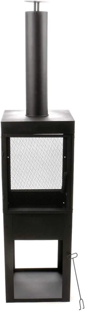 Outsunny Feuerschale 2-in-1 Feuerkorb Mit Funkenschutz Grillnetz 82 Cm Feuerstelle Für Heizung BBQ Grill Garten Terrasse Rund Schwarz