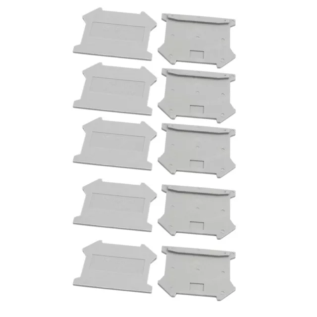 10Pcs D-UK4/10 DIN Rail Terminal Block End Plate Covers Protectors Barriers