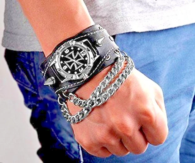 Bracelet Homme Zense En Cuir Marron - Double Lanière ZB0345 - Neuf Avec étiquettes