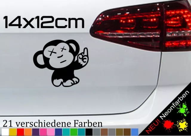 Affe Mittelfinger Sticker Verzieh dich Monkey Lustig Motorrad Decal JDM 14x12cm