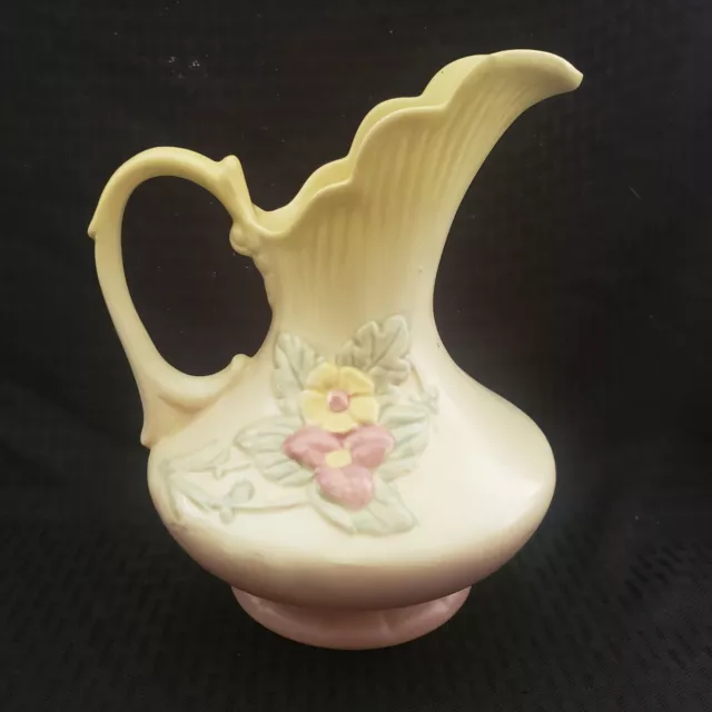 Vintage 1940's Hull Art Pottery Large Ewer Vase Wildflower W-11 8 1/2" Cream