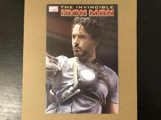 INVINCIBLE IRON MAN # 1 (2008) NEWSSTAND PHOTO Variant - VHTF Downey Jr. — VF/NM
