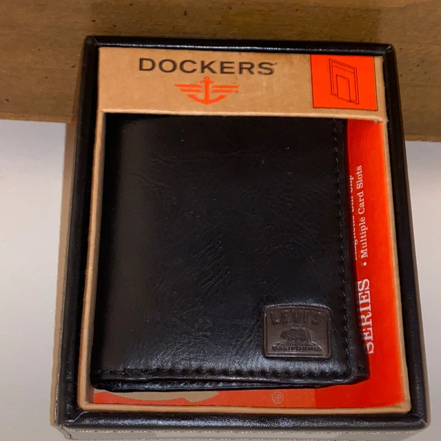 DOCKERS  Bifold Mens Wallet Levi California  Black Brand New Orig $30.00