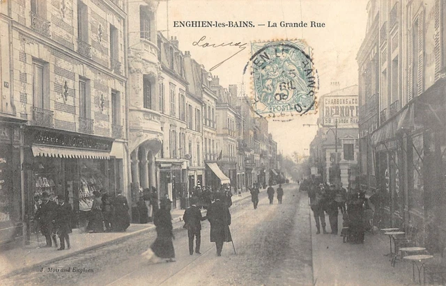 Cpa 95 Enghien Les Bains La Grande Rue