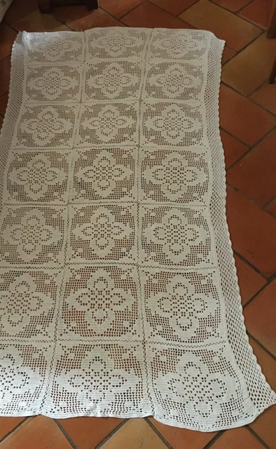 Dessus de lit coton blanc d'occasion - Linge de maison