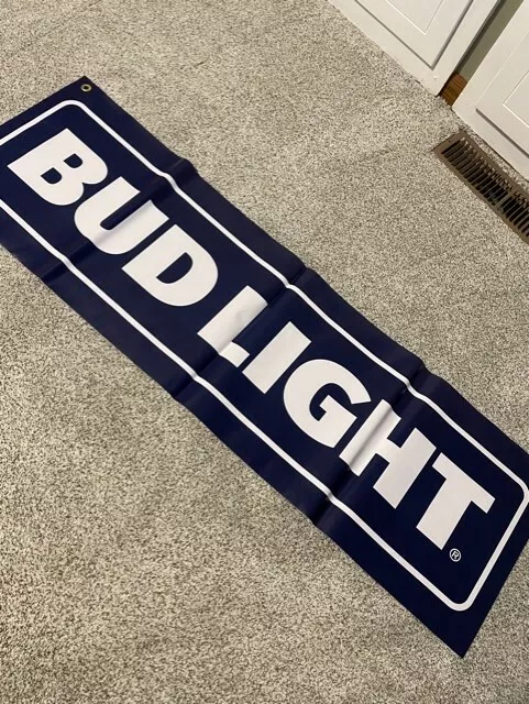 Small Budweiser Bud Light Banner Beer Sign New Budwieser Budwiser