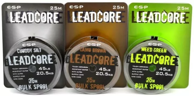 ESP Leadcore 45lb 25m Bulk Spool NEW Carp Fishing Lead Core *All Colours* 2