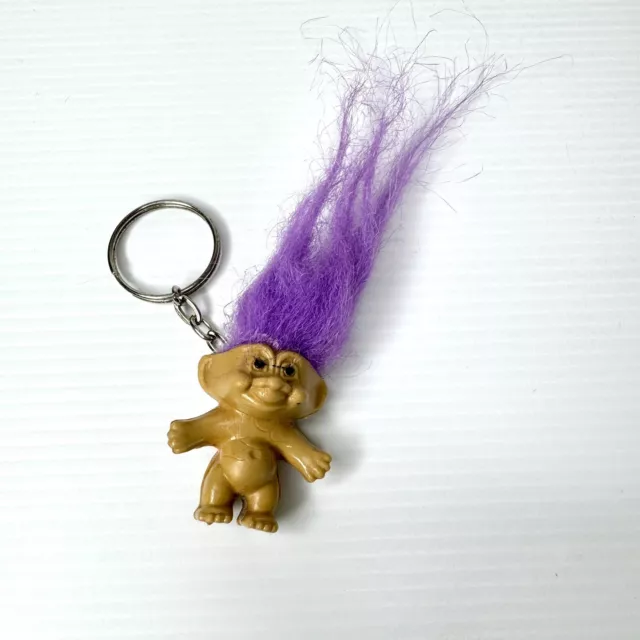 Troll Doll Keychain Keyring Purple Hair