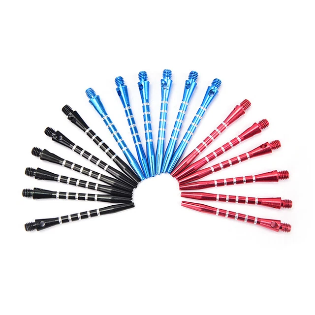 12x Aluminum Alloy Darts Shafts; 53mm Shafts black blue red colors 2BA ThreAG F3