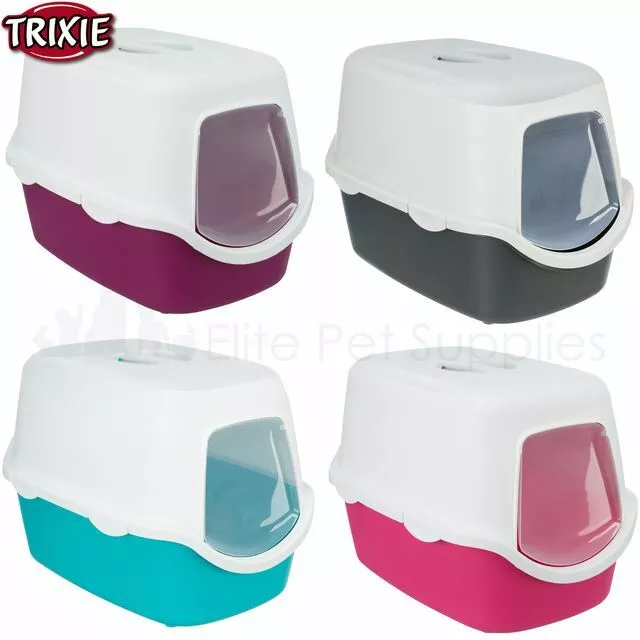 Trixie Hooded Litter Tray Vico Cat Easy Clean Hygienic with Kitten Door Flap