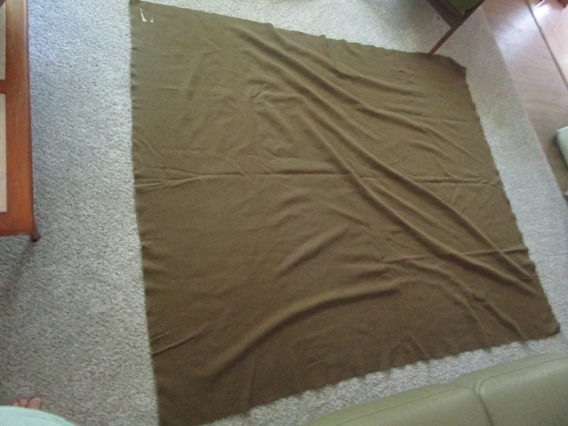 US Wool Blanket Military Army Olive Green VTG Drab Genuine 73x 63 US Wool Blanket Military Army Olive Green VTG Drab Genuine 73x 63