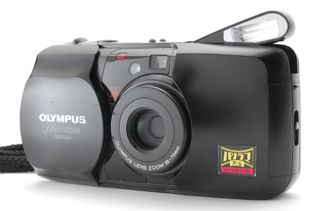 [Near MINT] Olympus mju ZOOM Panorama Black 35mm Point & Shoot Film Camera JAPAN