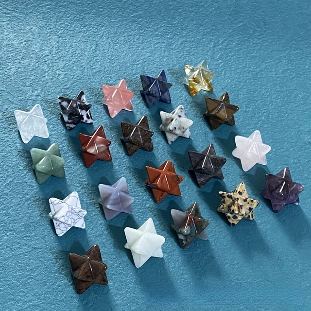 20pcs Natural Merkaba Crystal Star Healing Reiki Quartz Adventurine Rare Decor 3