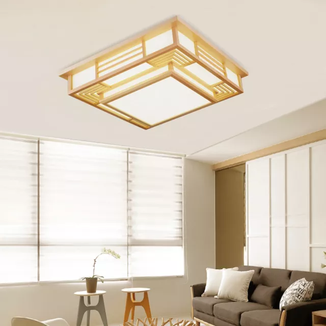 Lampada agnello giapponese regolabile 3 colori LED legno lampada da soffitto lampada da soffitto