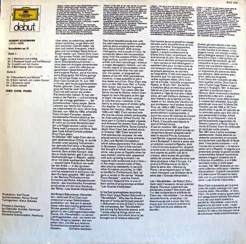 Dino Ciani - Schumann* - Novelletten, Op. 21 LP Vinyl Schallplatt 2