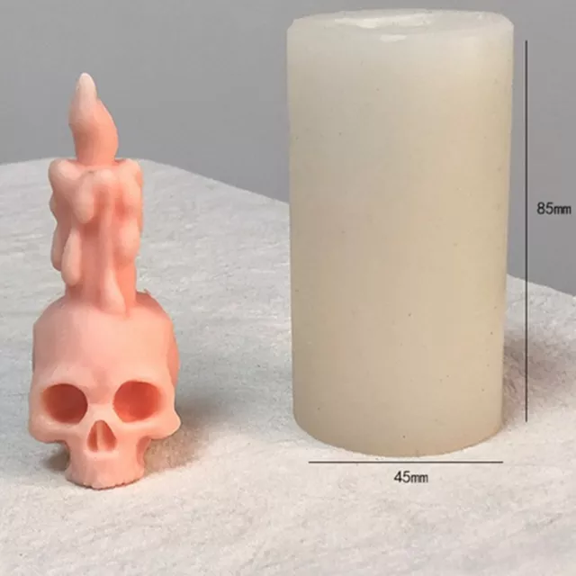 Molde de vela Cráneo Silicona DIY Velas de cera perfumadas Artesanía 2