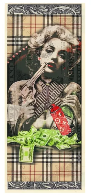 DEATH NYC ltd ed signed art print USD $1 Dollar Marilyn Monroe old west gambler 3