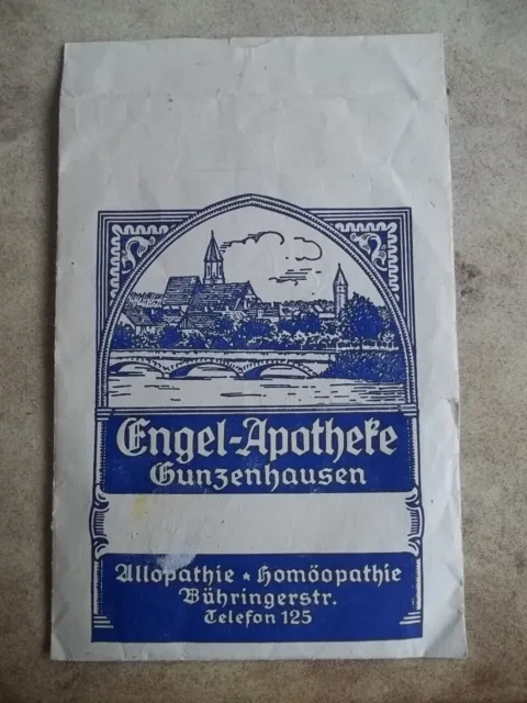Sehr Altes Tütchen Von Engel Apotheke Gunzenhausen Bayern Siehe Bilder