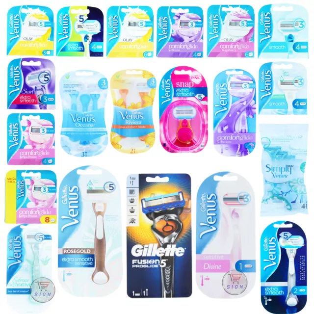 Gillette Venus - Comfortglide, Extra Glatt, Olay, Empfindliche Damen Rasierklingen