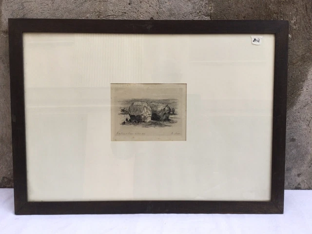 Quadro A China Scena Rurale Firmato A.lancon 1870 Vintage